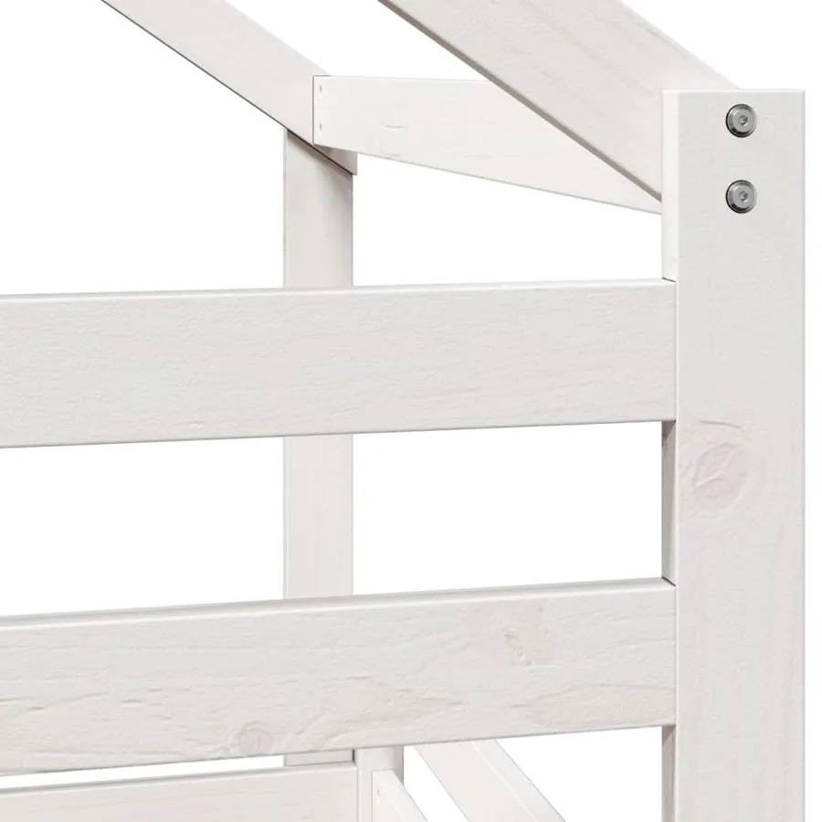 Lit superposé sans matelas blanc 90x190 cm bois de pin massif - 9