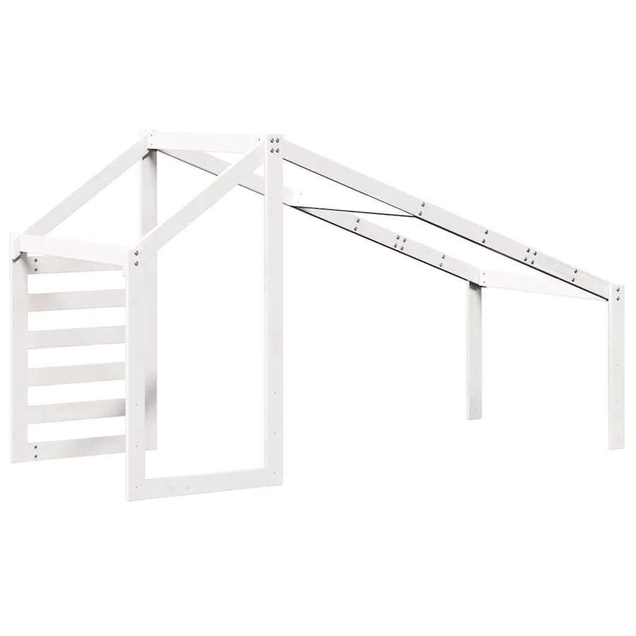 Toit de lit pour enfants blanc 198x87x113 cm bois de pin massif - 6