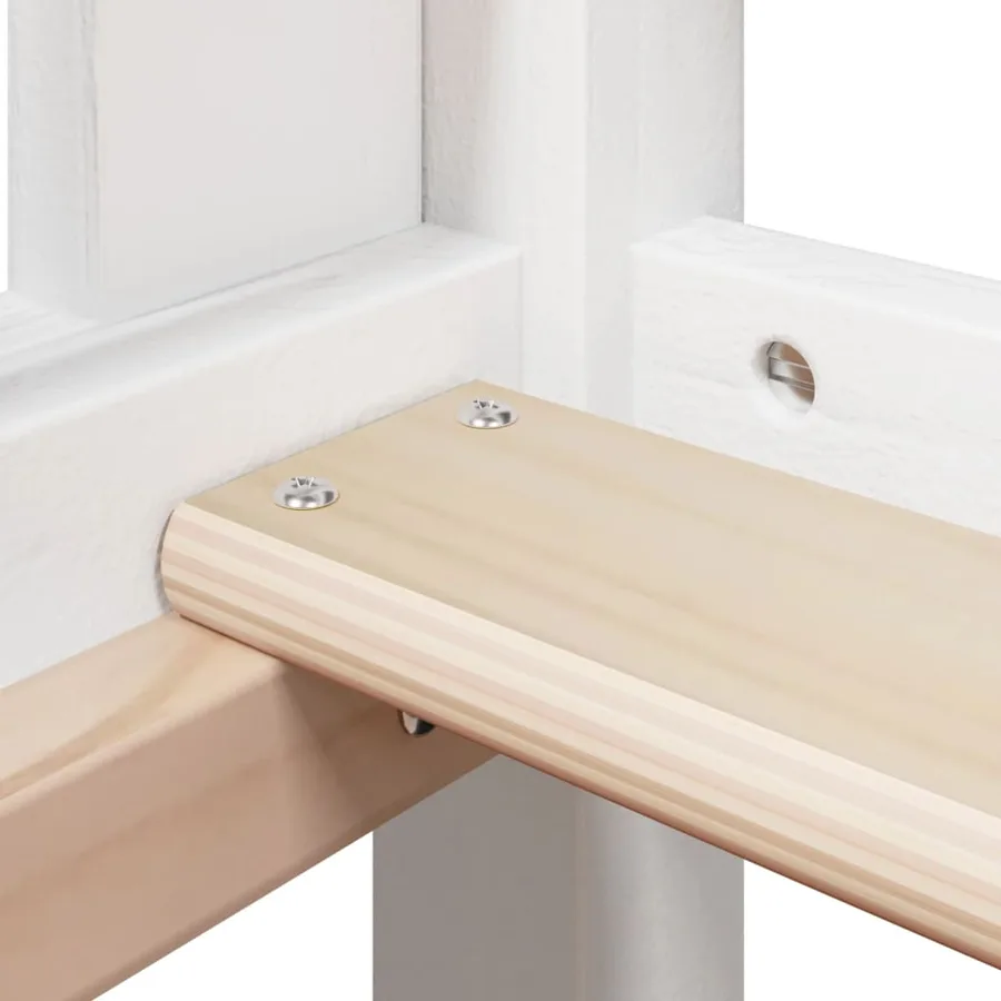Lit superposé sans matelas blanc 80x200 cm bois de pin massif - 10