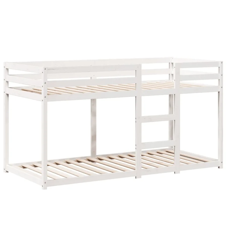 Lit superposé sans matelas blanc 80x200 cm bois de pin massif - 7