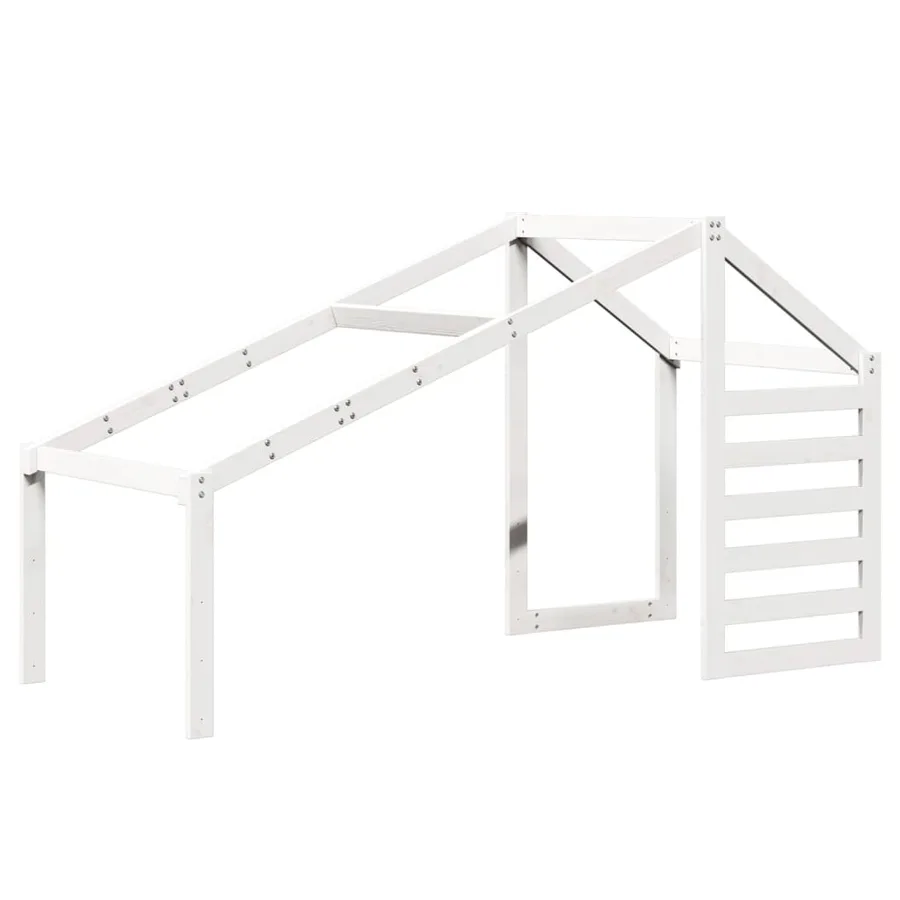 Lit superposé sans matelas blanc 80x200 cm bois de pin massif - 8