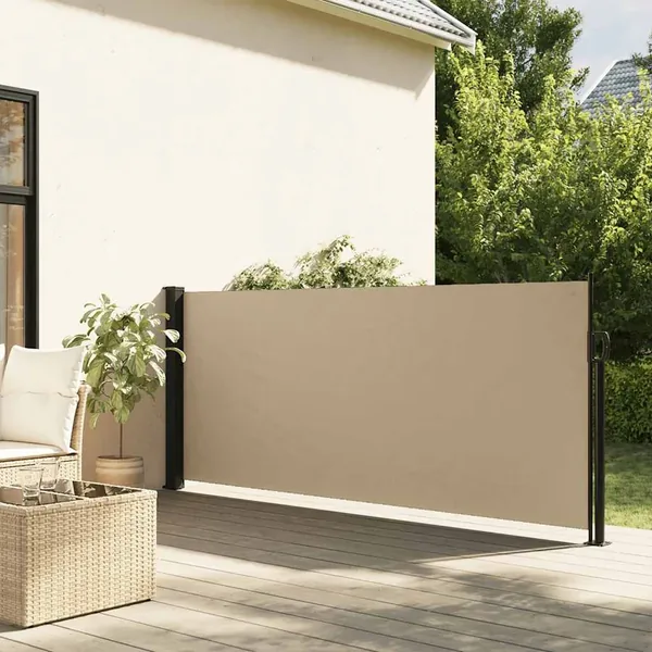 Auvent latéral rétractable beige 100x500 cm