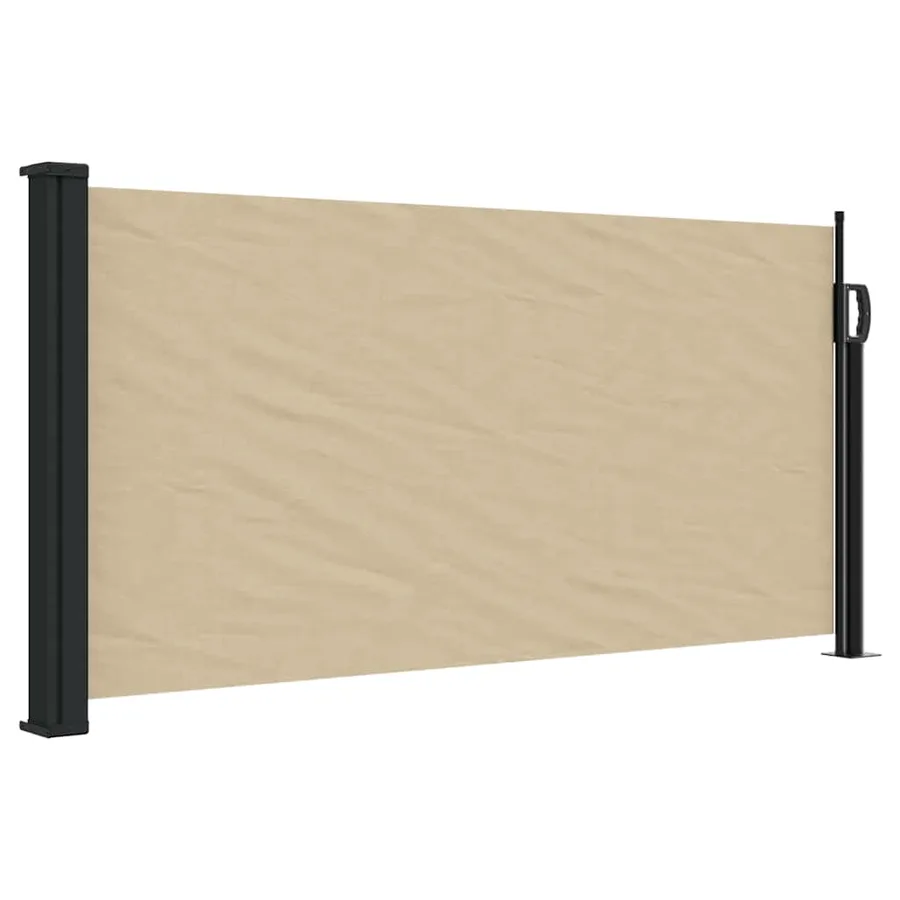 Auvent latéral rétractable beige 100x500 cm - 2