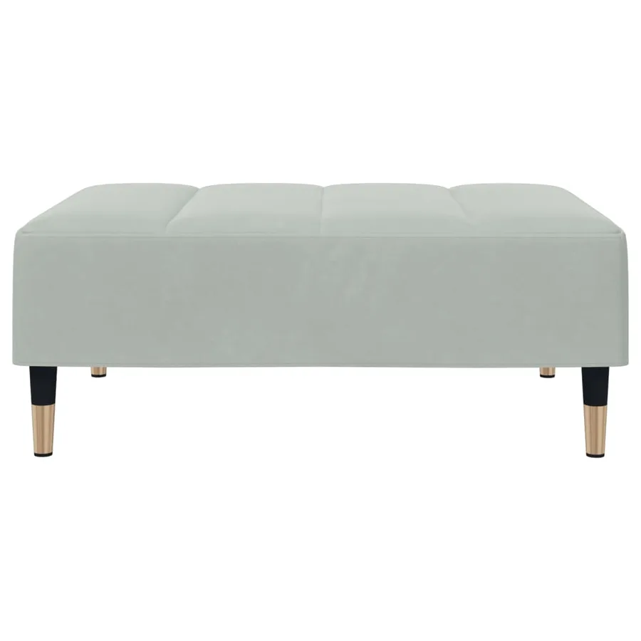 Repose-pied gris clair 77x55x31 cm velours - 4