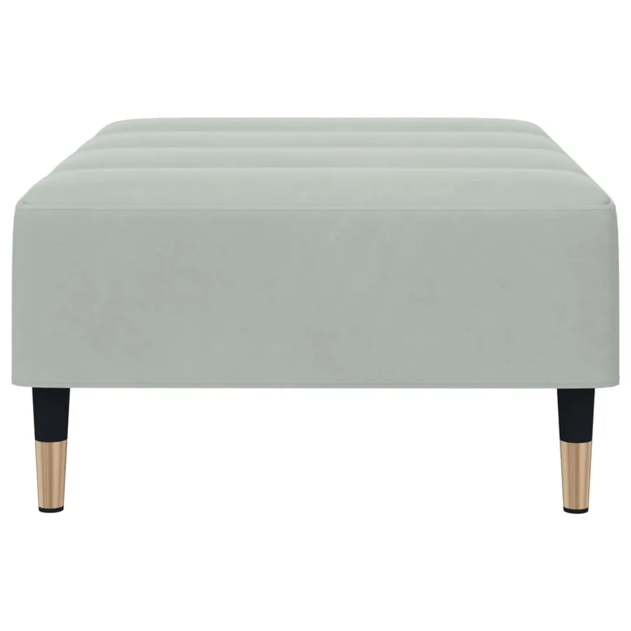 Repose-pied gris clair 77x55x31 cm velours - 5