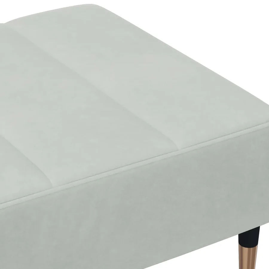 Repose-pied gris clair 77x55x31 cm velours - 6