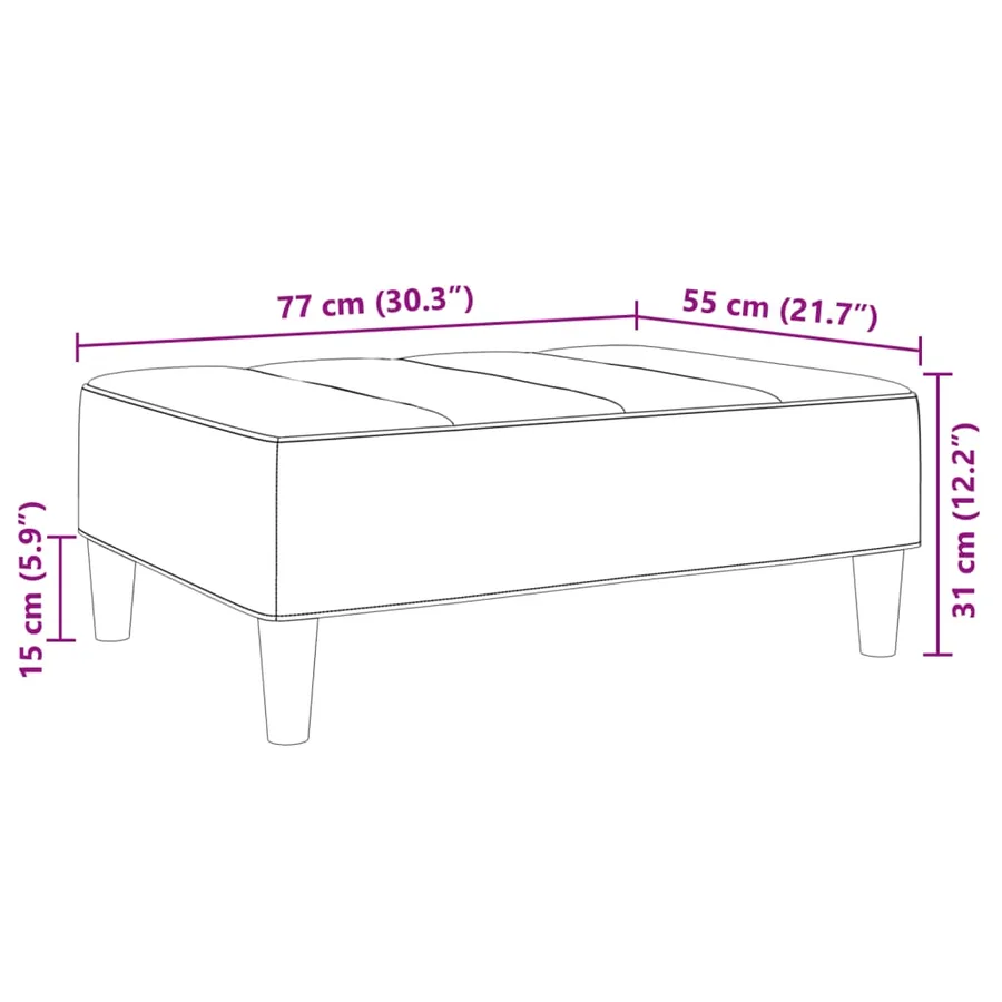 Repose-pied gris clair 77x55x31 cm velours - 8