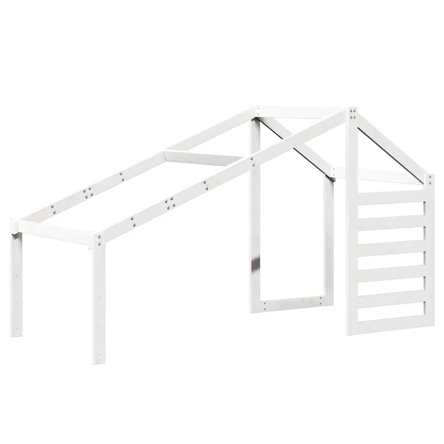 Lit haut sans matelas blanc 90x200 cm bois de pin massif - 8