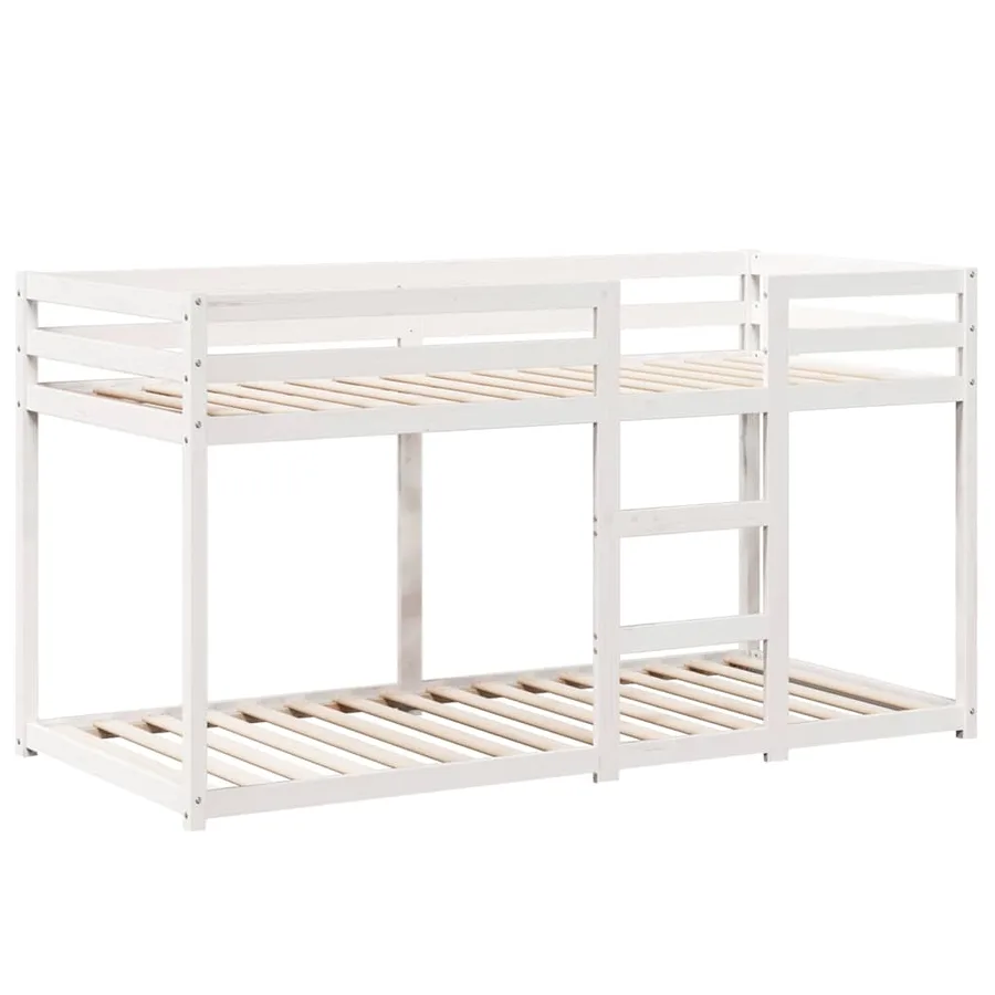 Lit superposé sans matelas blanc 90x200 cm bois de pin massif - 7