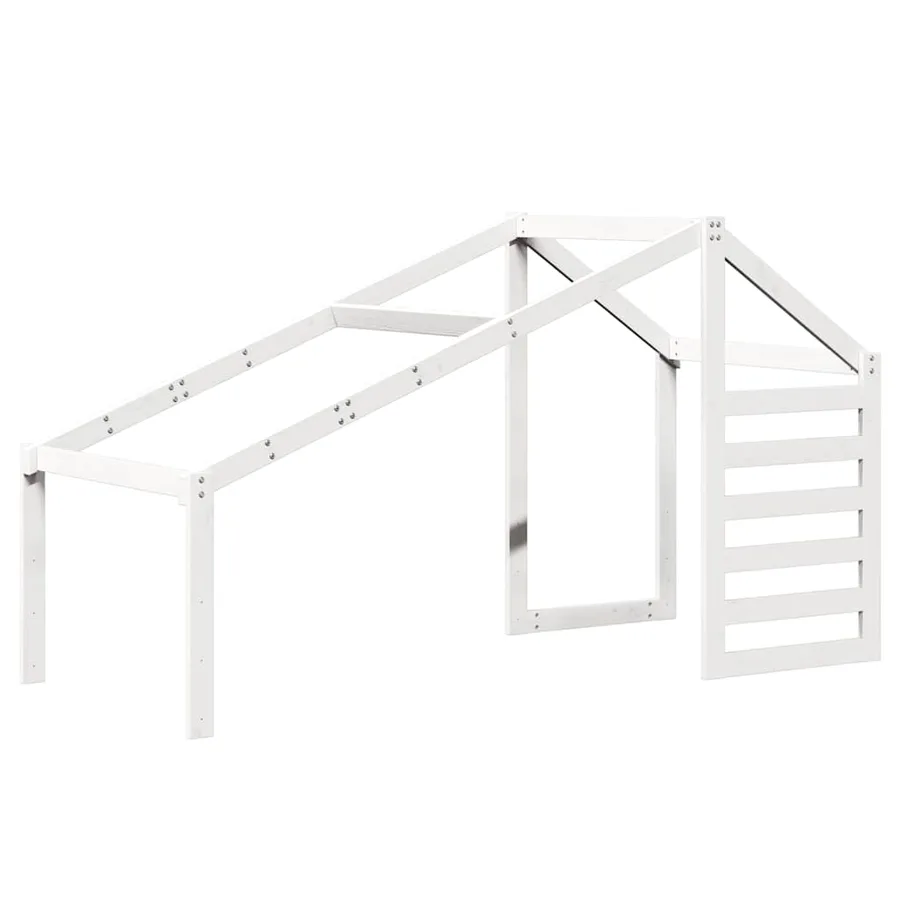 Lit superposé sans matelas blanc 90x200 cm bois de pin massif - 8