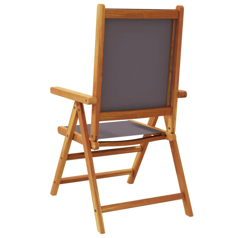 Chaises inclinables de jardin lot de 8 tissu et bois massif - 6