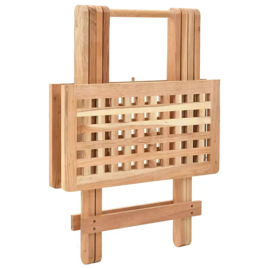 Table d'appoint pliante 50 x 50 x 49 cm Bois de noyer massif - 2