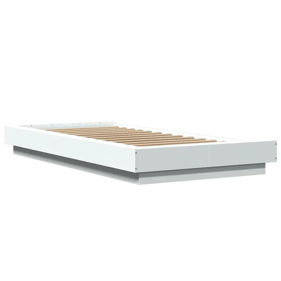 Cadre de lit avec lumières LED sans matelas blanc 90x200 cm - 3