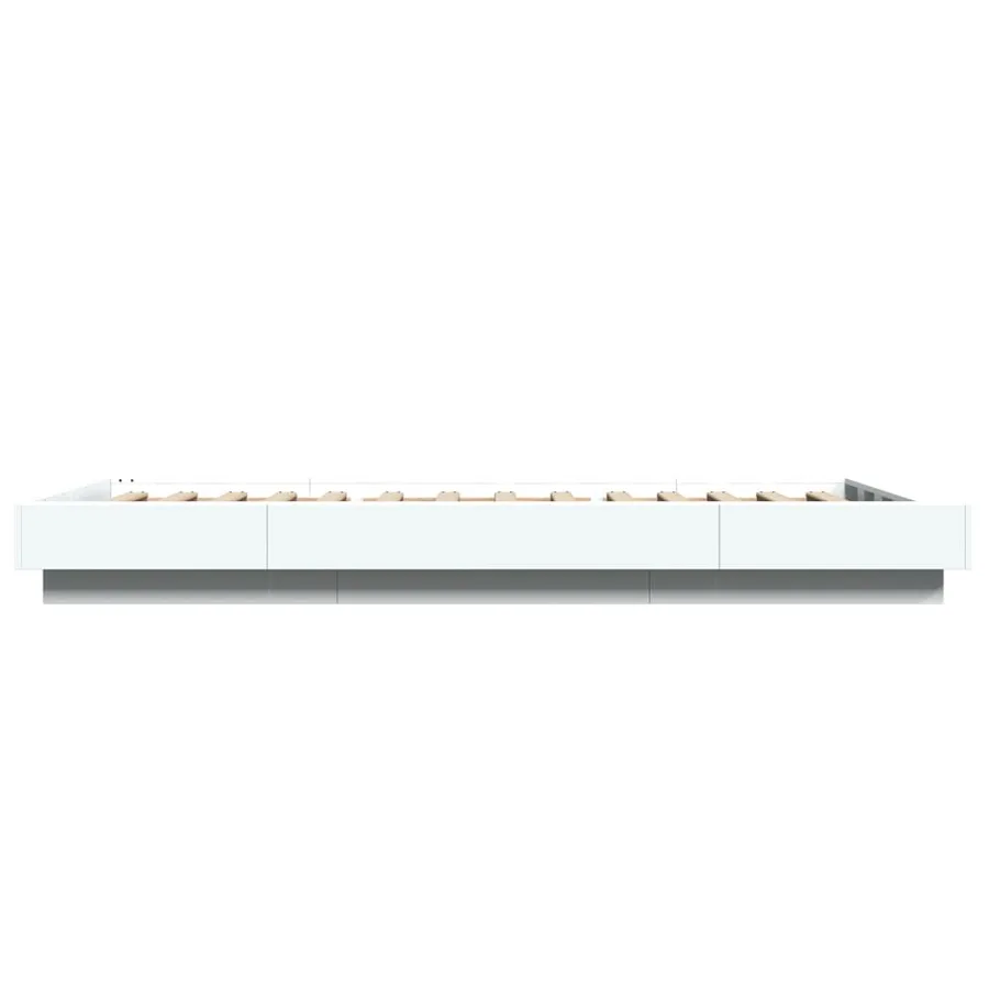 Cadre de lit avec lumières LED sans matelas blanc 90x200 cm - 6