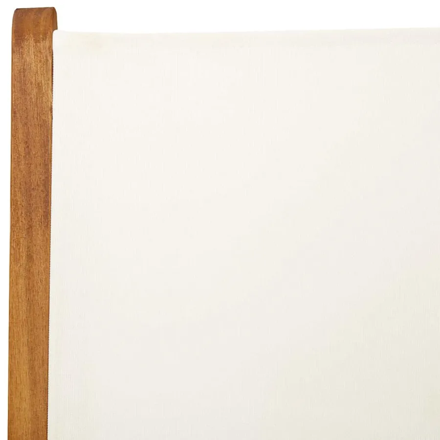 Ensemble à manger de jardin 7 pcs blanc crème tissu bois massif - 10