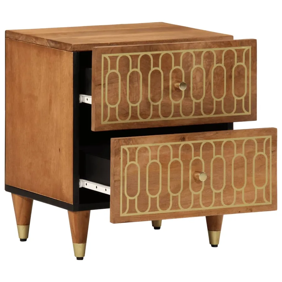 Table de chevet 40x33x46 cm Bois de manguier solide - 3