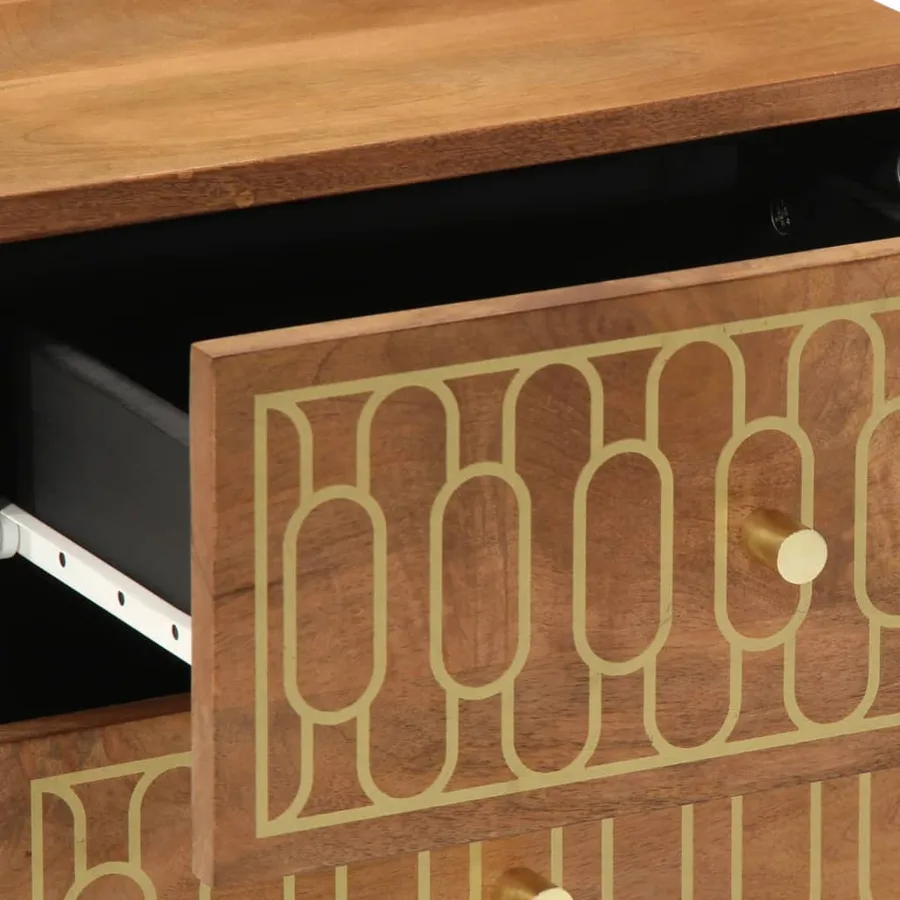 Table de chevet 40x33x46 cm Bois de manguier solide - 8