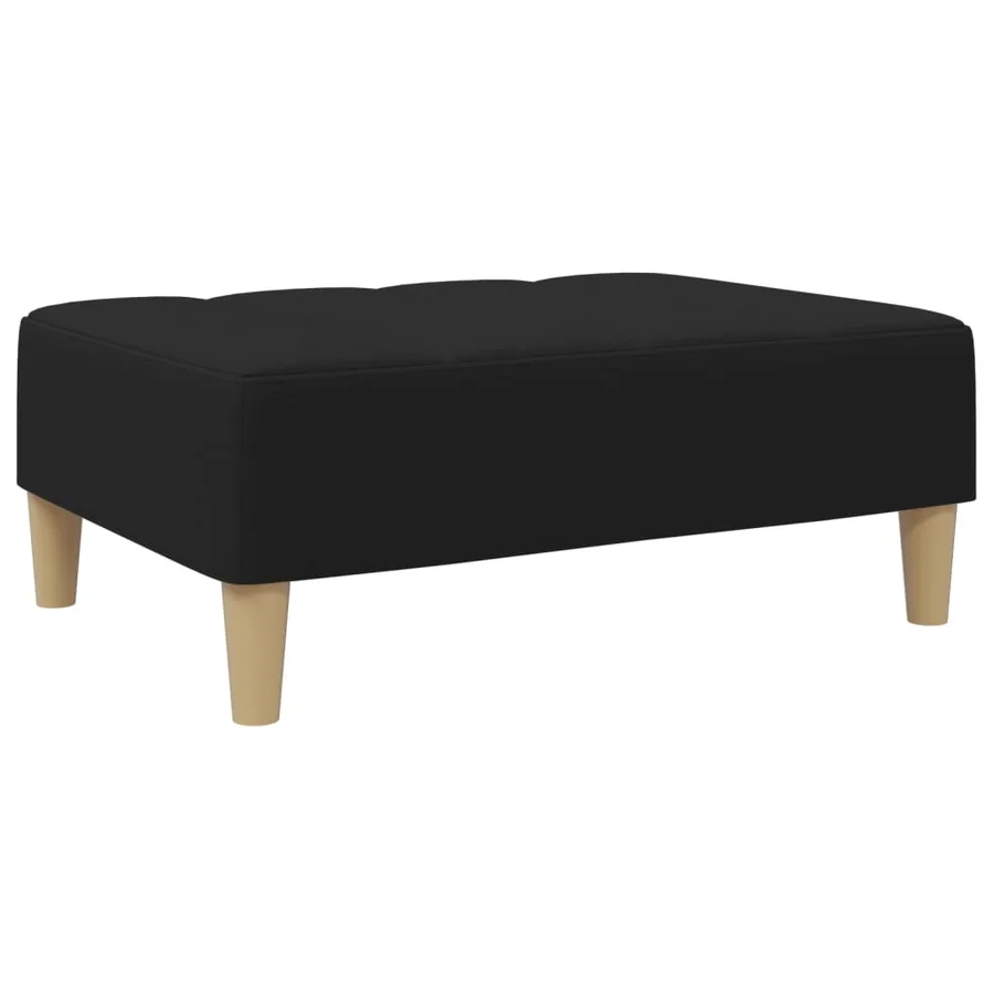 Repose-pied noir 77x55x31 cm tissu - 2