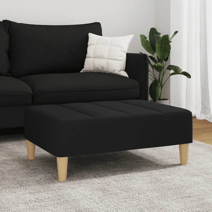 Repose-pied noir 77x55x31 cm tissu - 3