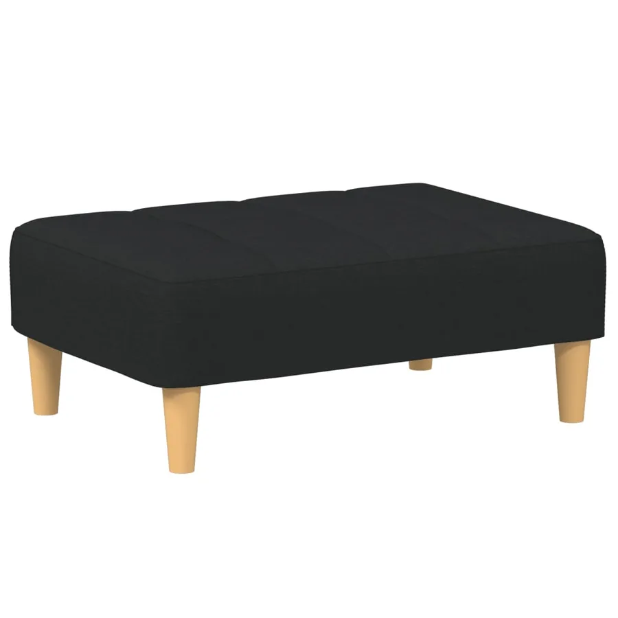 Repose-pied noir 77x55x31 cm tissu - 2