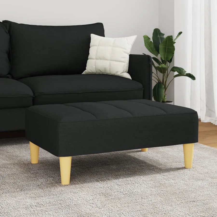 Repose-pied noir 77x55x31 cm tissu - 3