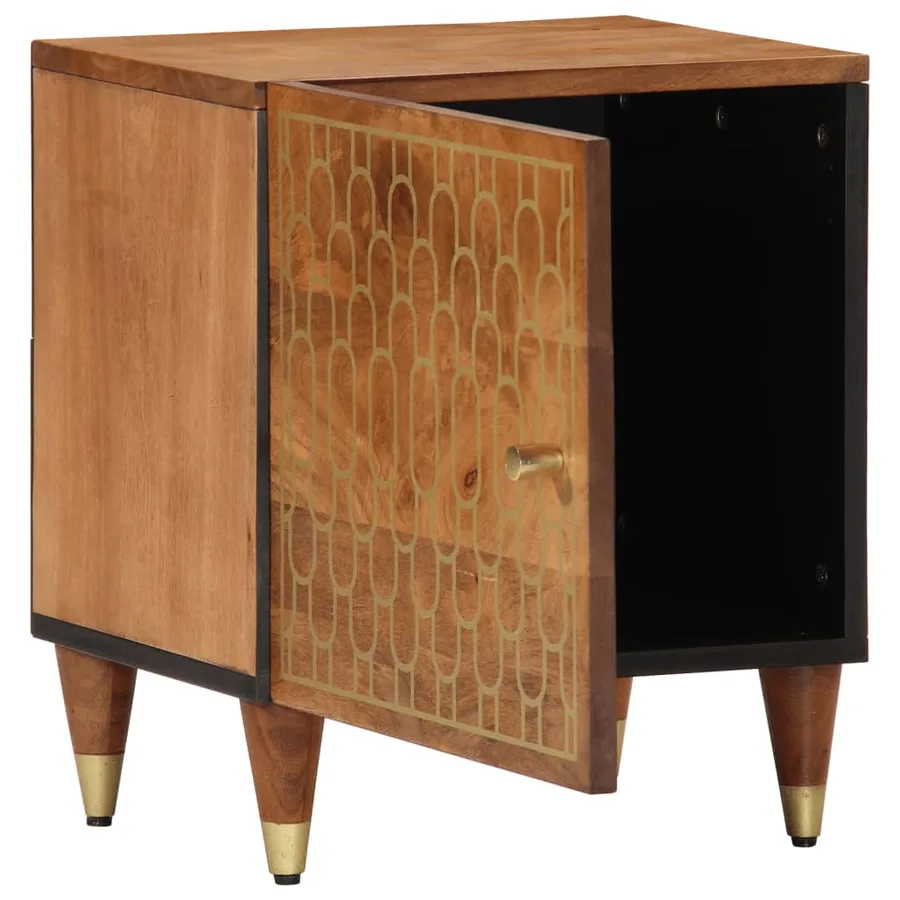 Table de chevet 40x33x46 cm Bois de manguier solide - 3