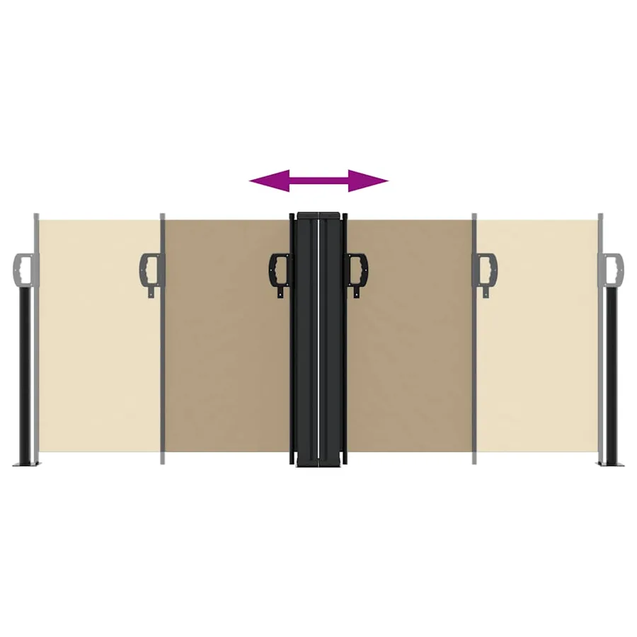 Auvent latéral rétractable beige 100x600 cm - 5