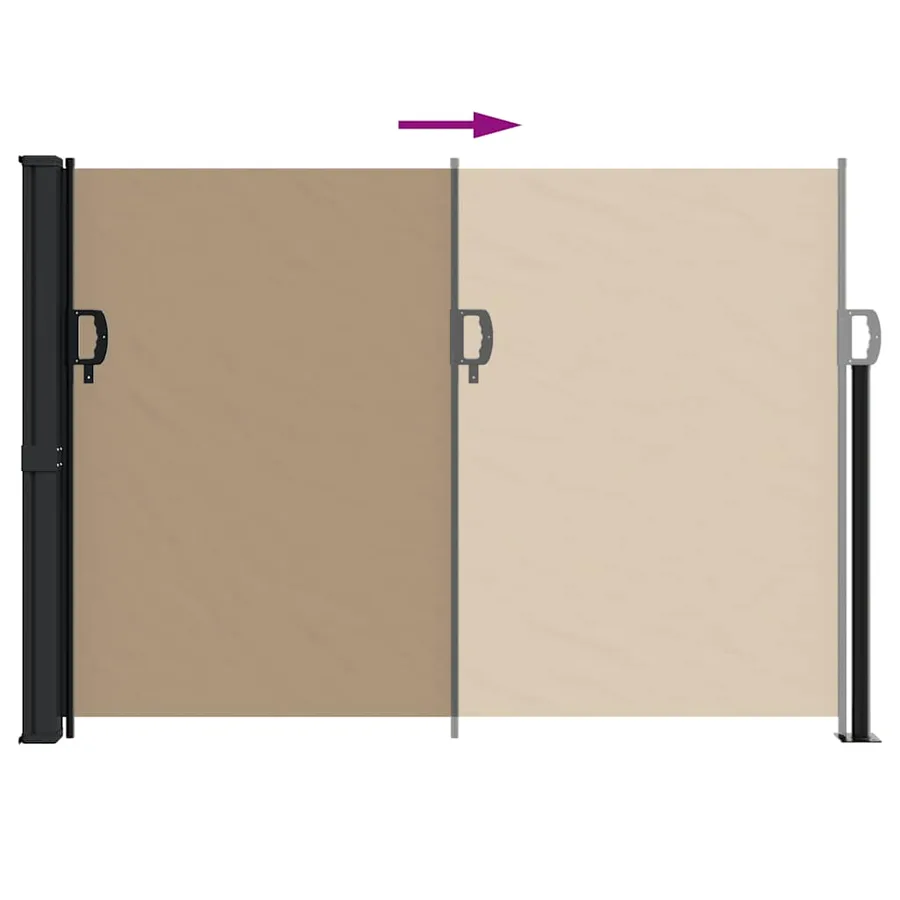 Auvent latéral rétractable taupe 140x300 cm - 5