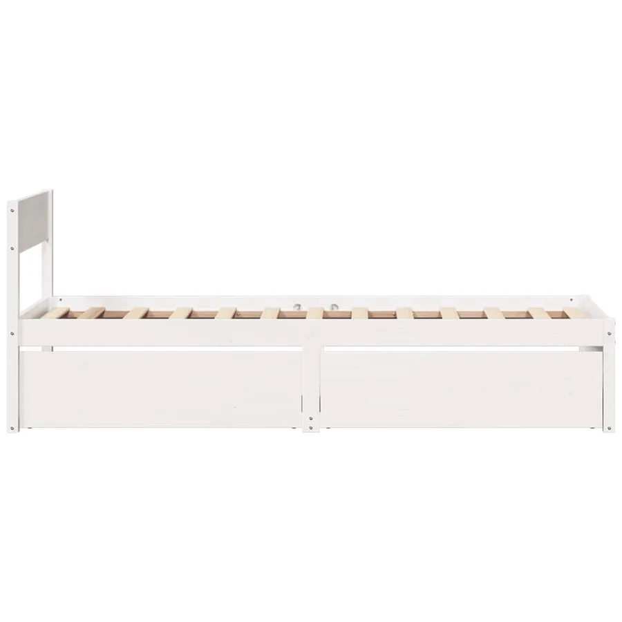 Cadre de lit sans matelas blanc 90x200 cm bois de pin massif - 5
