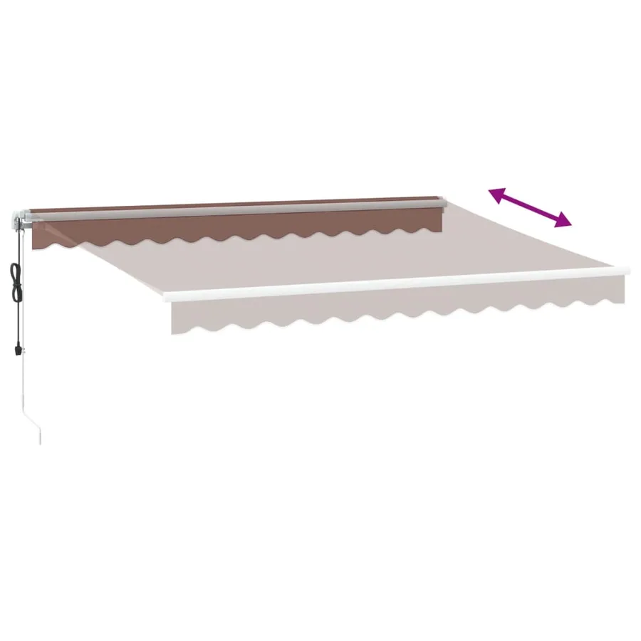 Auvent rétractable automatique avec LED marron 350x250 cm - 6