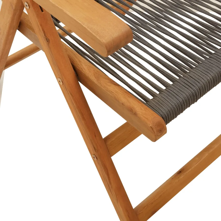 Chaises inclinables de jardin lot de 8 gris bois massif acacia - 8
