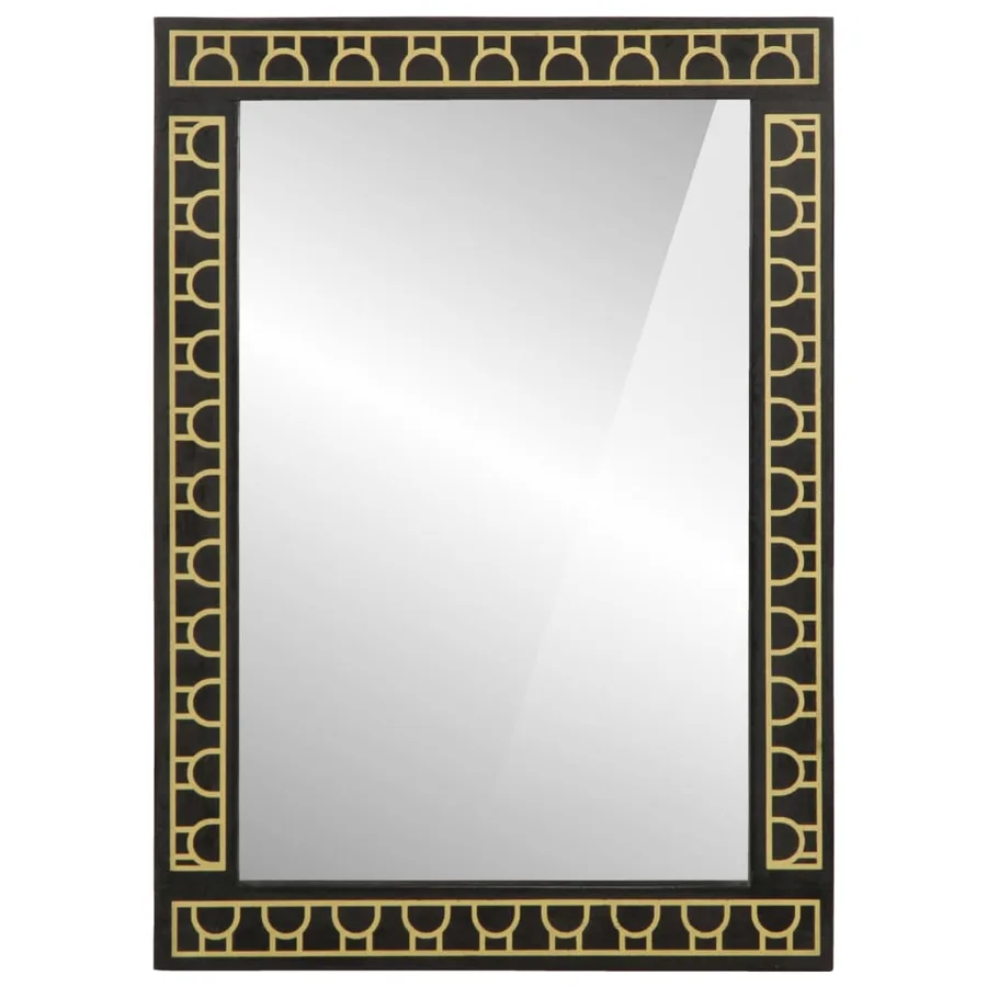 Miroir de bain 50x70x2,5 cm bois de manguier massif et verre - 2