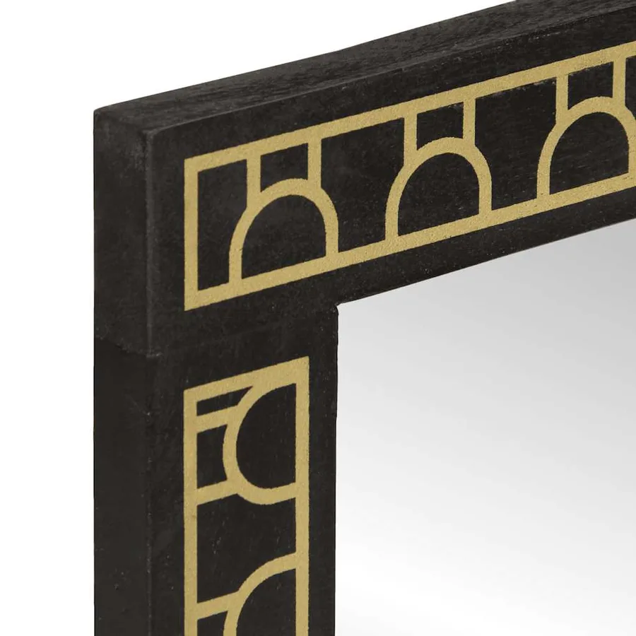 Miroir de bain 50x70x2,5 cm bois de manguier massif et verre - 6