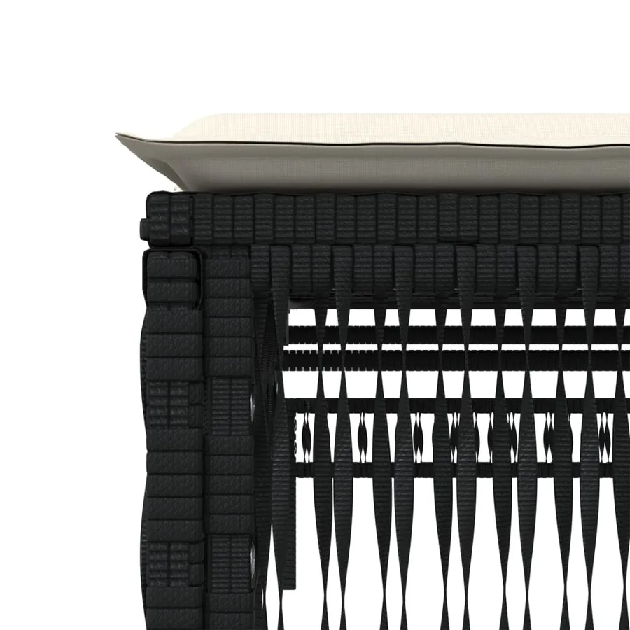 Chaises longues lot de 2 avec table noir résine tressée - 8