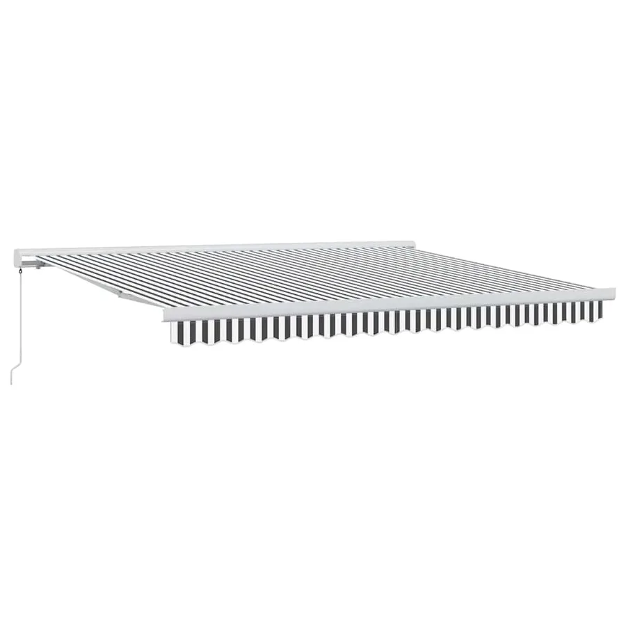 Auvent rétractable anthracite et blanc 4x3 m tissu et aluminium - 2