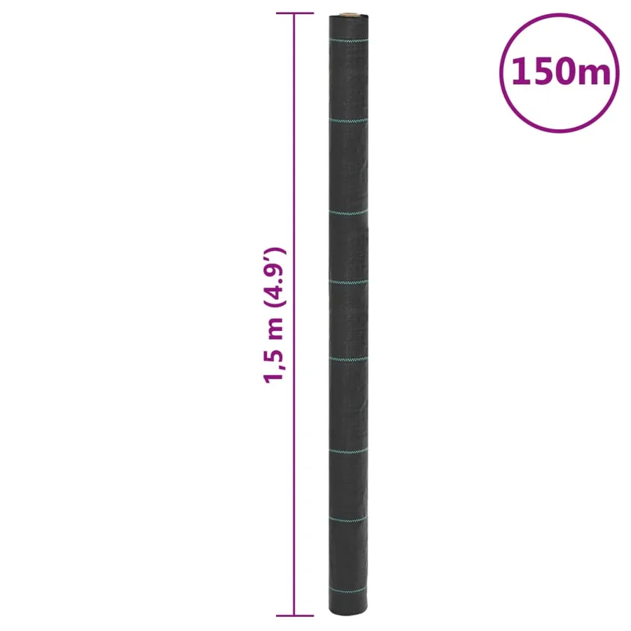 Membrane anti-mauvaises herbes noir 1,5x150 m PP - 8