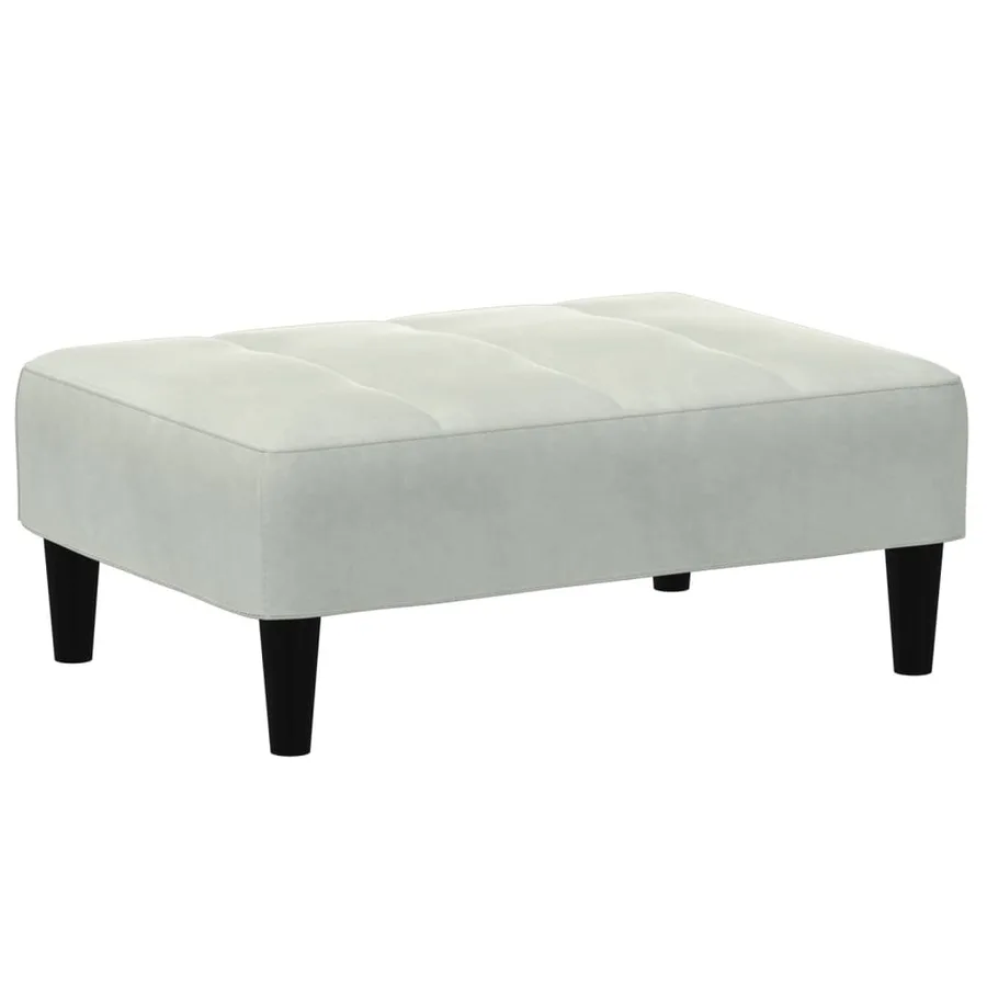 Repose-pied gris clair 77x55x31 cm velours - 2