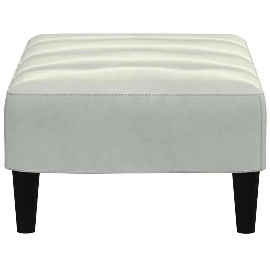 Repose-pied gris clair 77x55x31 cm velours - 5