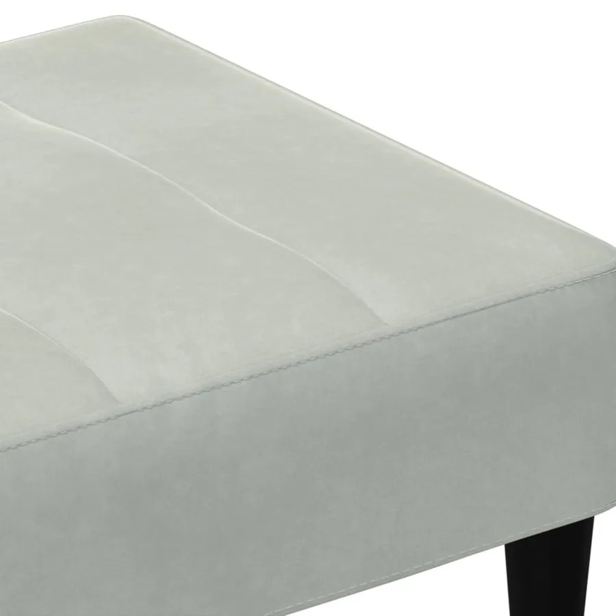 Repose-pied gris clair 77x55x31 cm velours - 6
