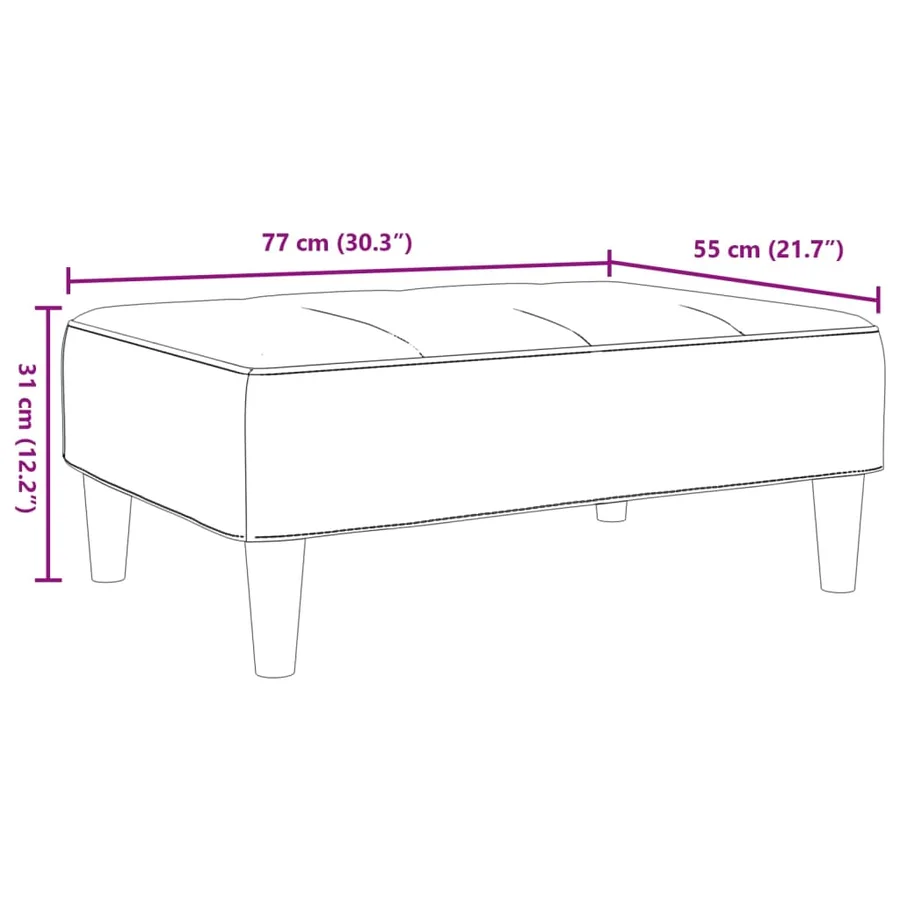 Repose-pied gris clair 77x55x31 cm velours - 8