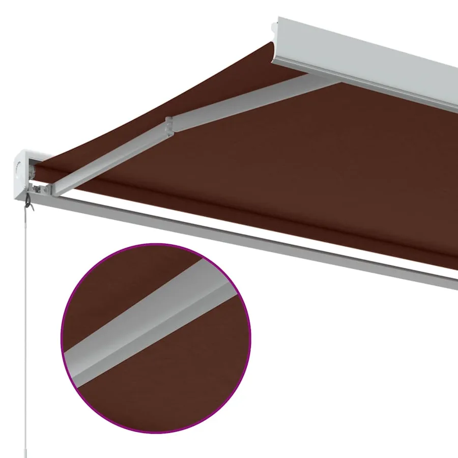 Auvent manuel rétractable marron 350x250 cm - 6