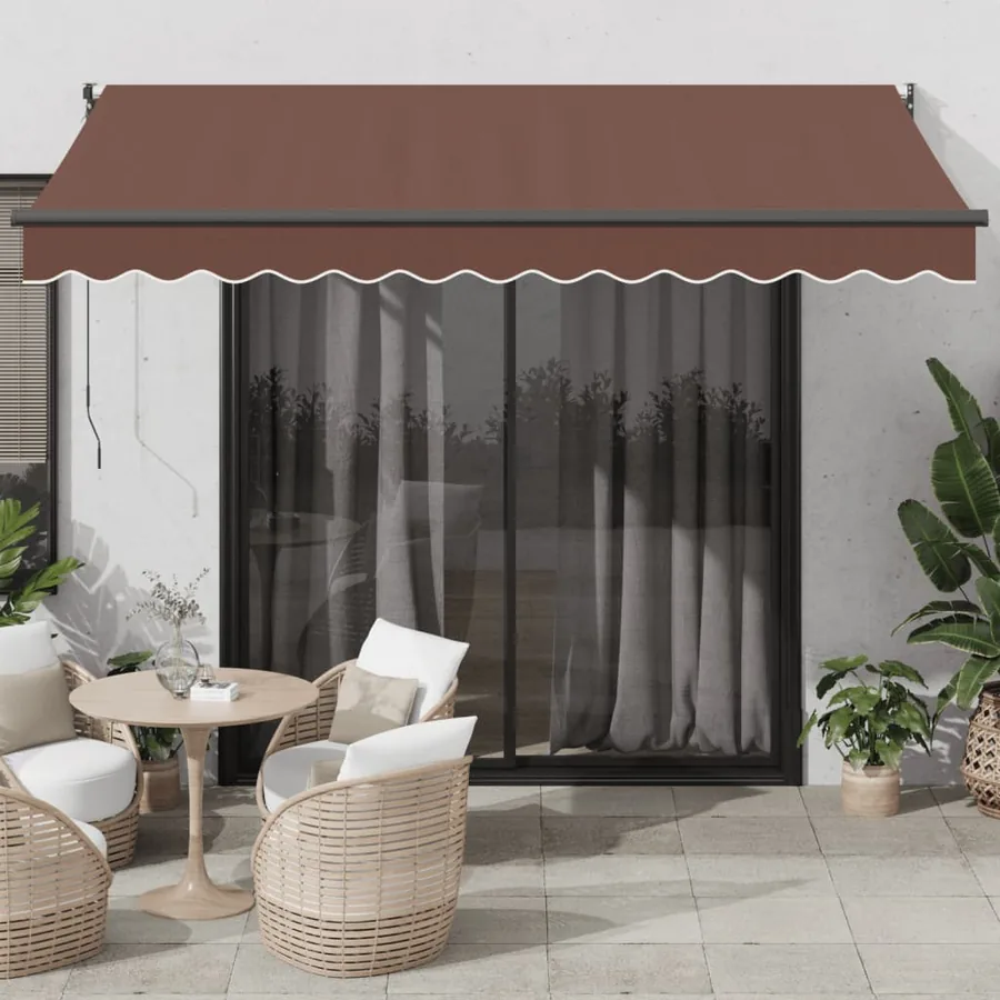 Auvent manuel rétractable marron 350x250 cm