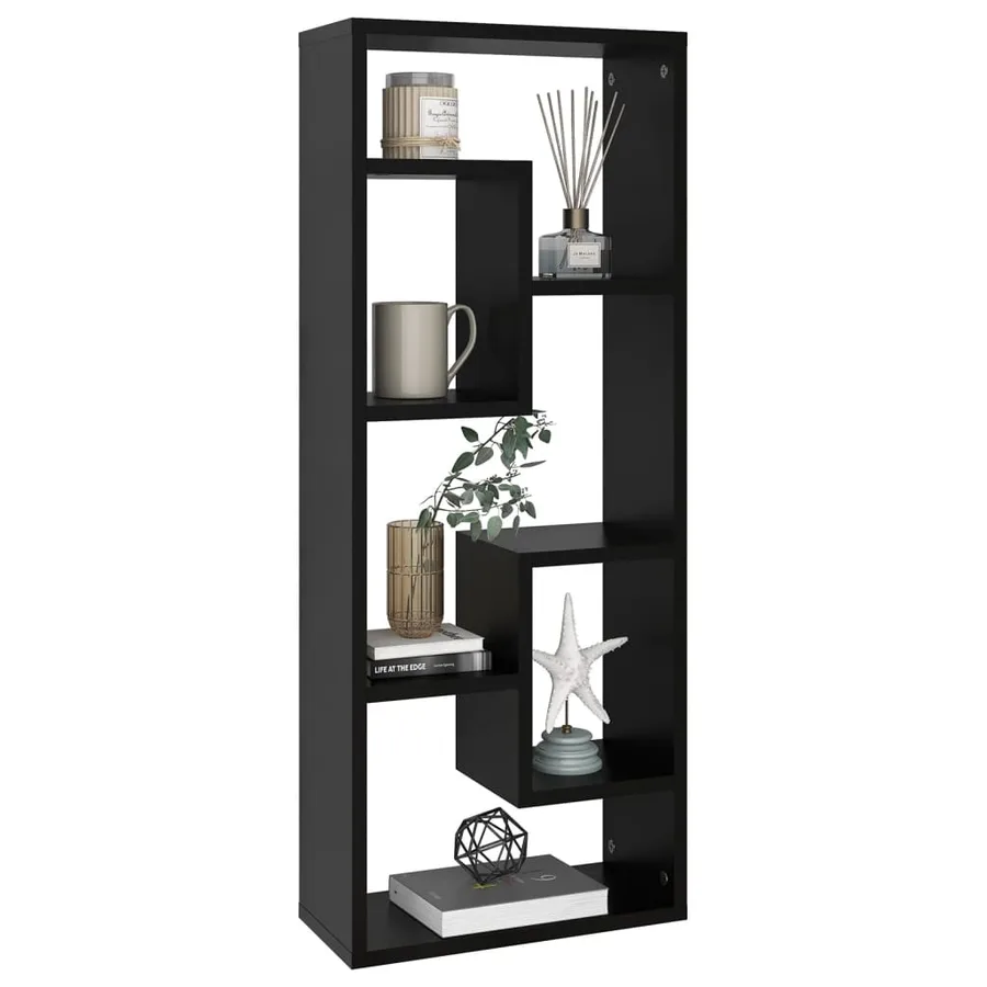 Étagère murale Noir 36x16x90 cm Bois d'ingénierie - 3