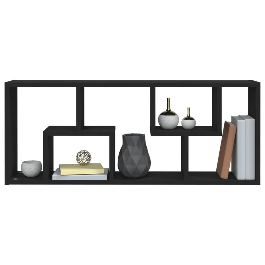 Étagère murale Noir 36x16x90 cm Bois d'ingénierie - 7