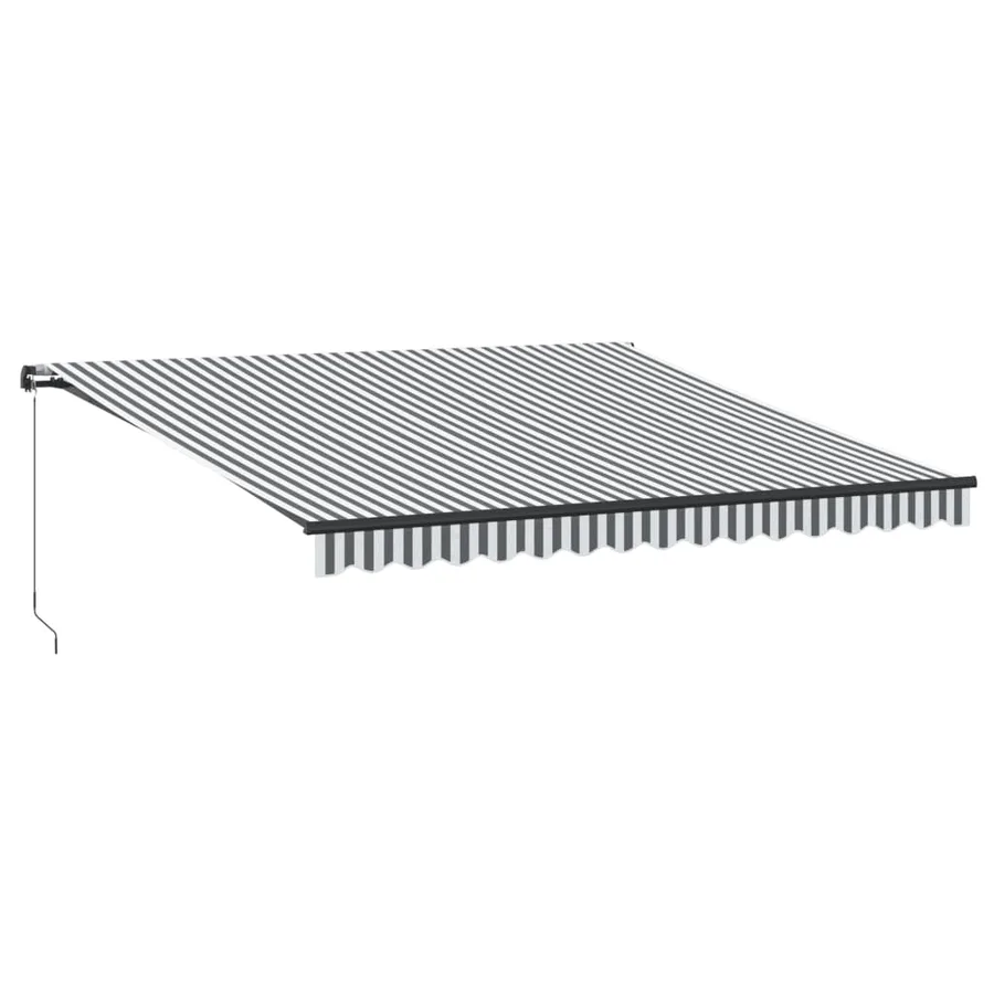 Auvent manuel rétractable avec LED anthracite blanc 400x350 cm - 2