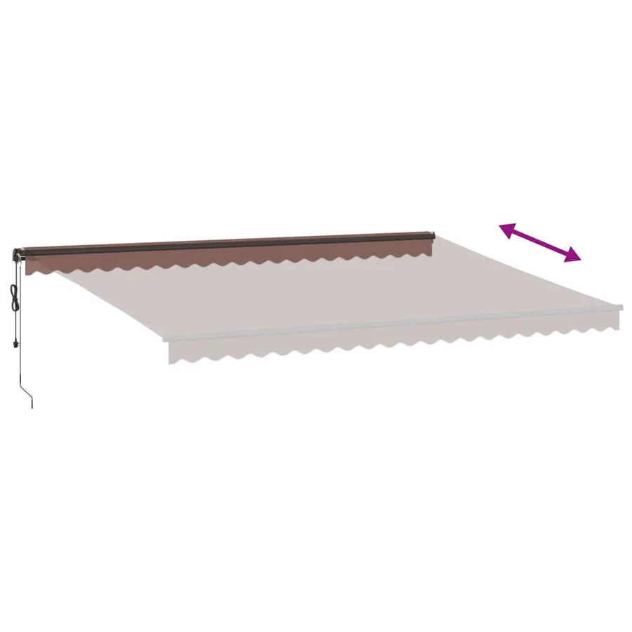 Auvent rétractable automatique avec LED marron 500x350 cm - 6