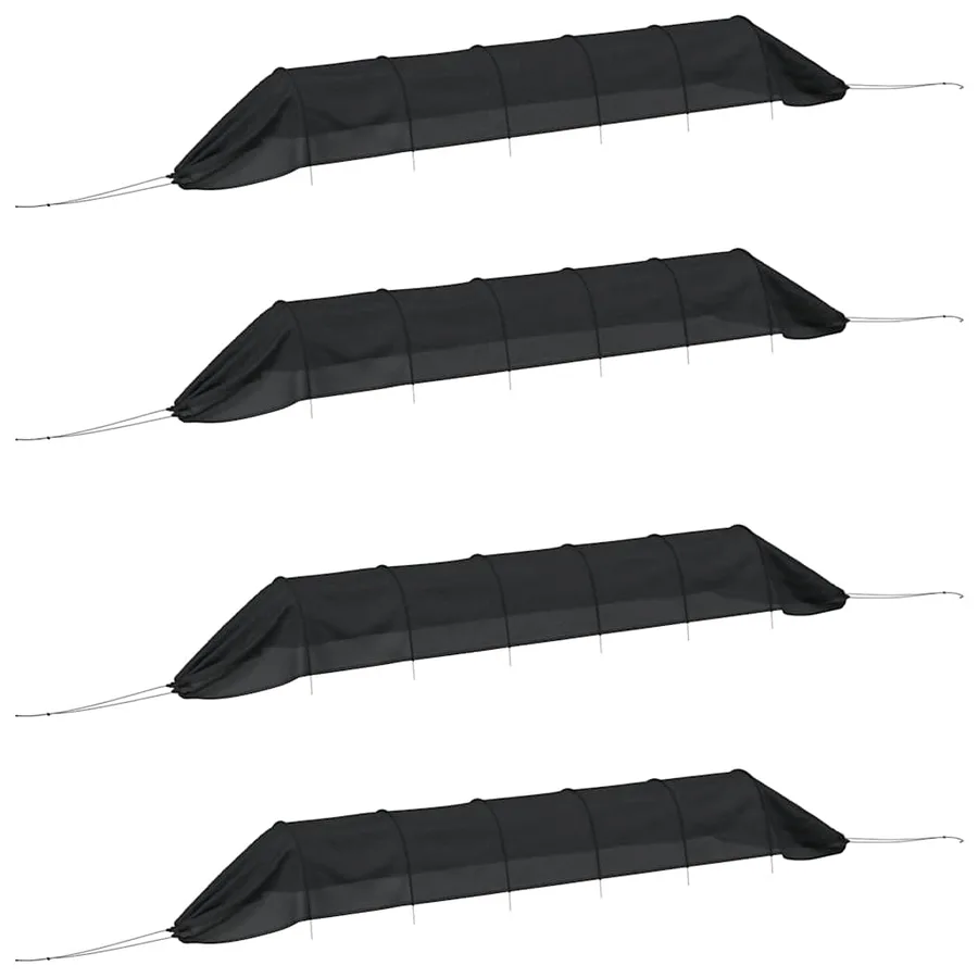 Tunnels en filet 4 pcs noir acier et polyéthylène - 2