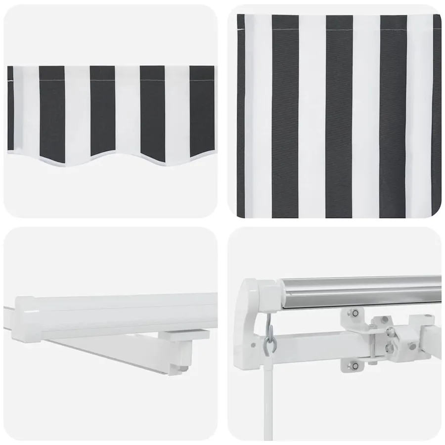 Auvent manuel rétractable avec LED anthracite blanc 400x300 cm - 11