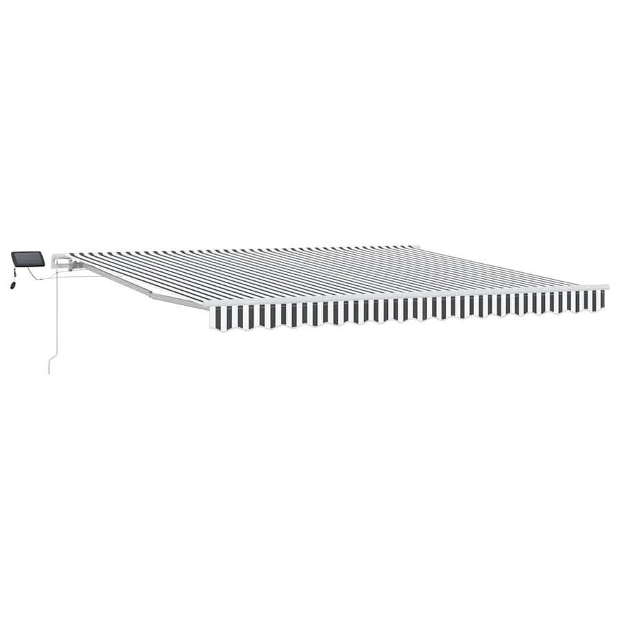 Auvent manuel rétractable avec LED anthracite blanc 400x300 cm - 2