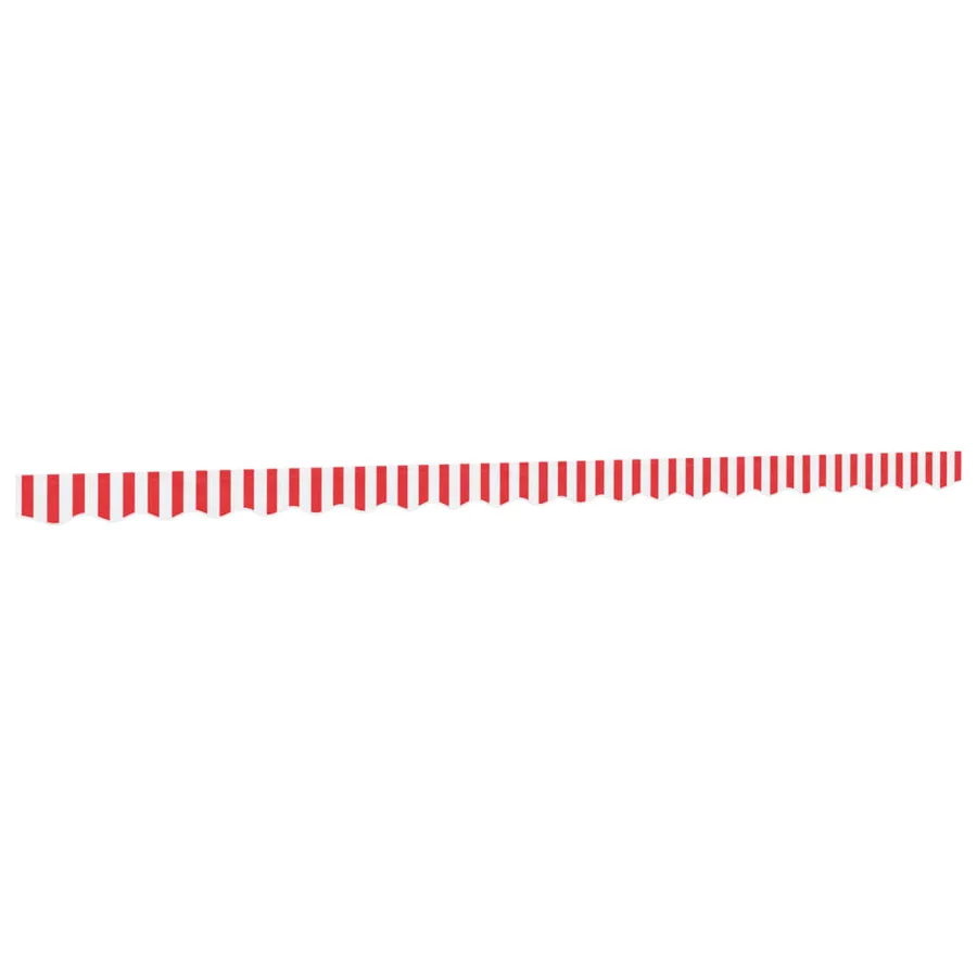 Tissu de remplacement de cantonnière d’auvent rouge blanc 5 m - 2